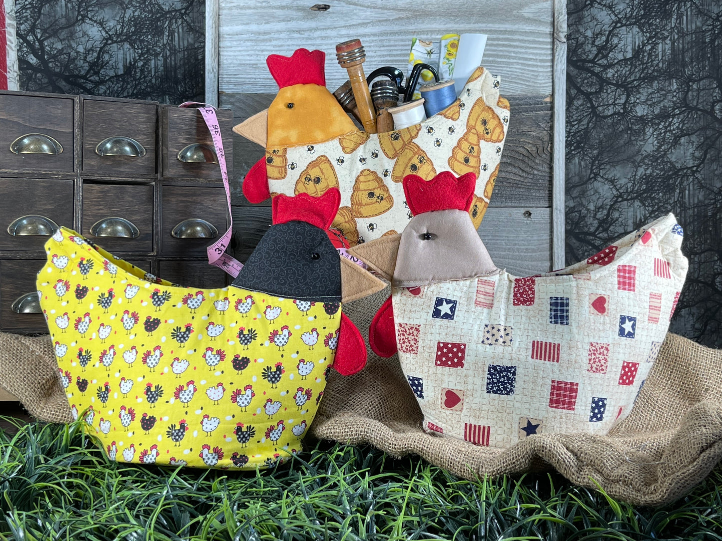 Chicken Sewing Baskets