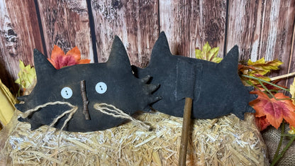Primitive Black Cat Head Tucks/Pokes