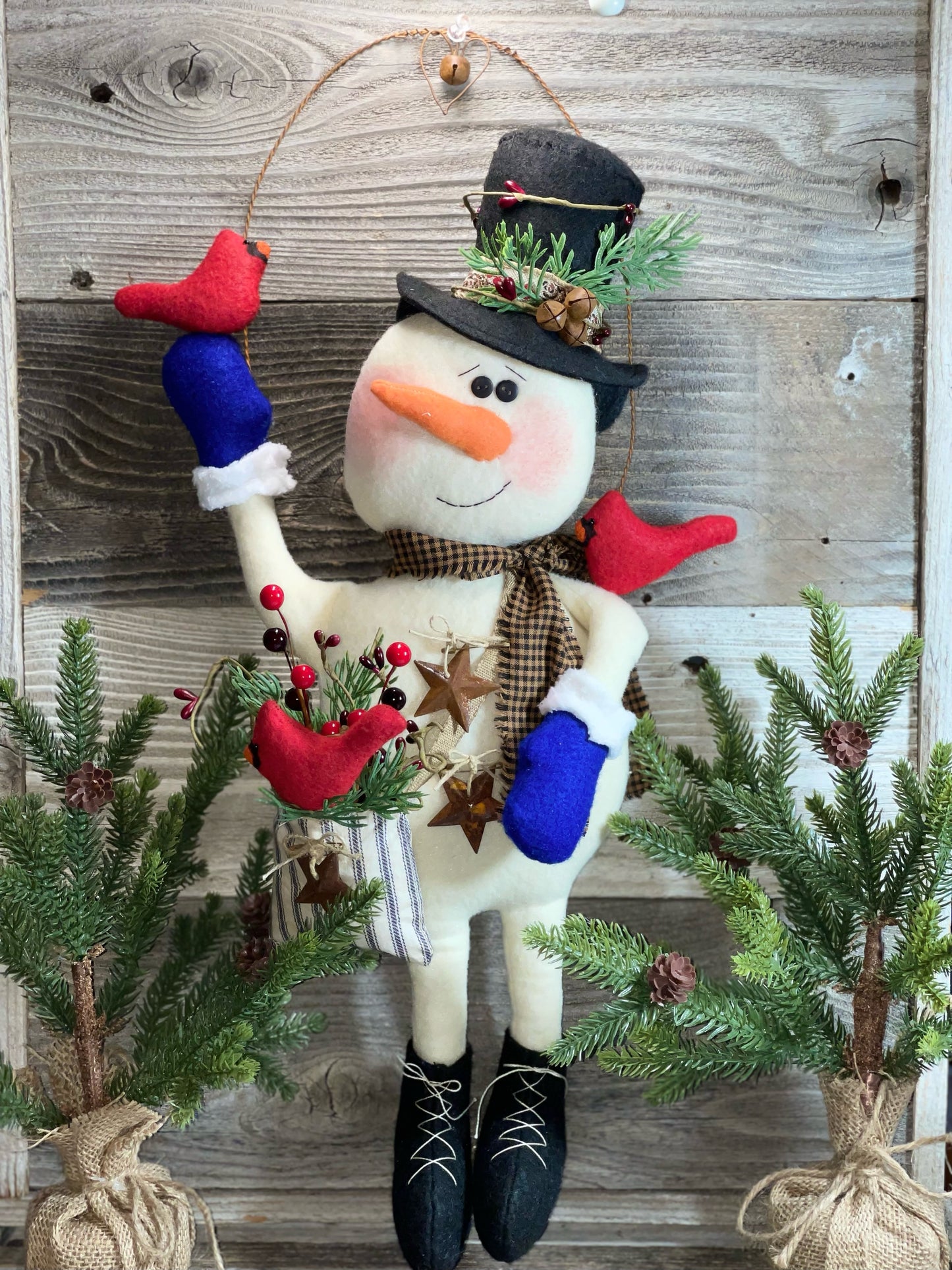 Cardinal Snowman