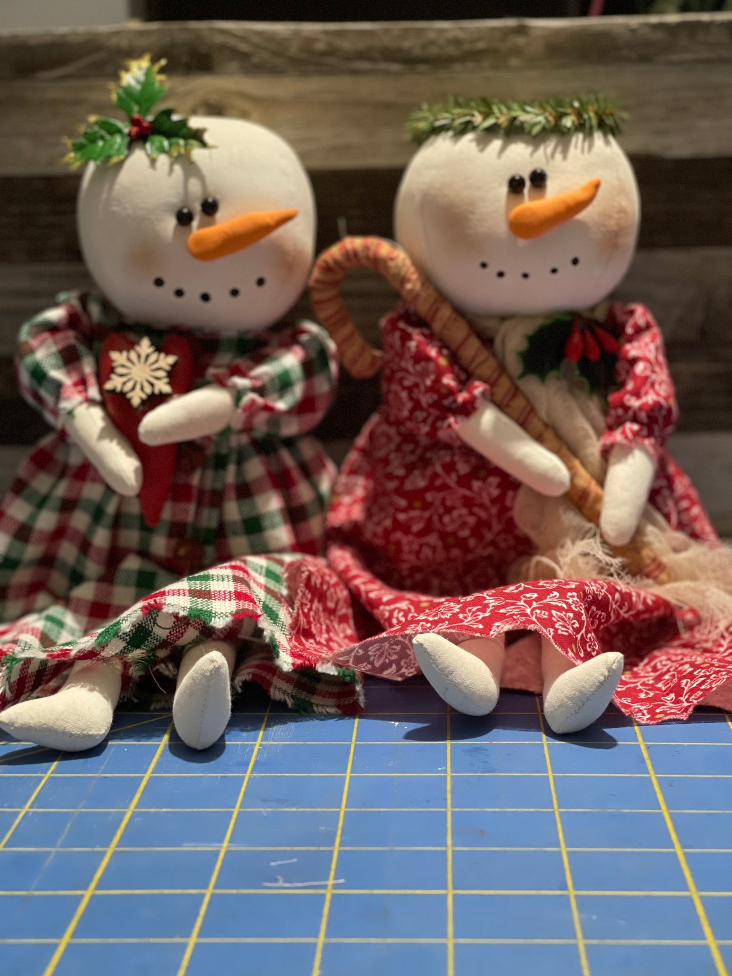 Snowgirl Holding Candy Cane