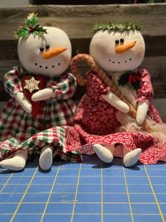 Snowgirl Holding Candy Cane